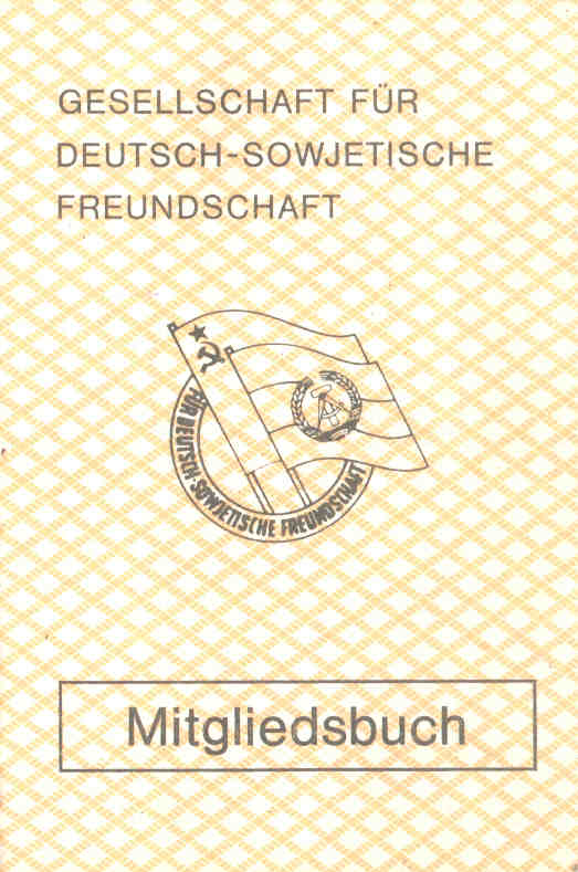 Titelseite: Gesellschaft für Deutsch-Sowjetische Freundschaft, Mitgliedsbuch