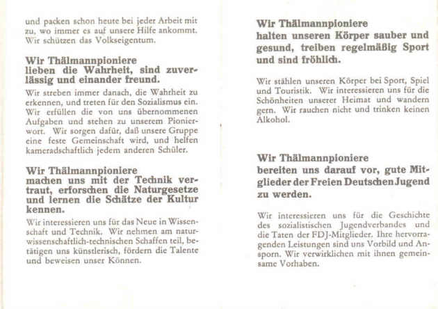 Gesetze der Thälmannpioniere, Schluss