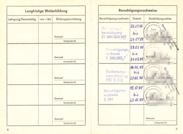Qualifizierungspass, Weiterbildung und Berechtigungsnachweise